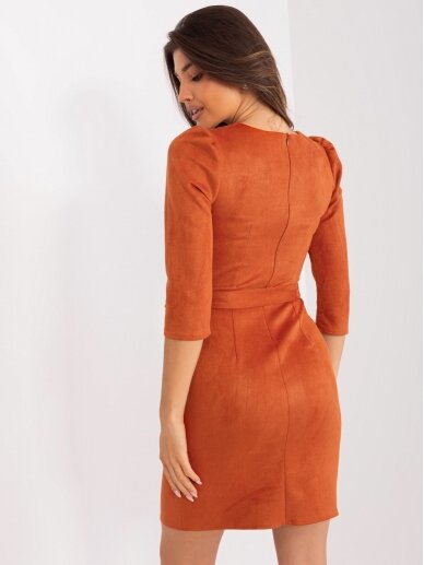 Tamsiai oranžinės spalvos suknelė SKN0017 4