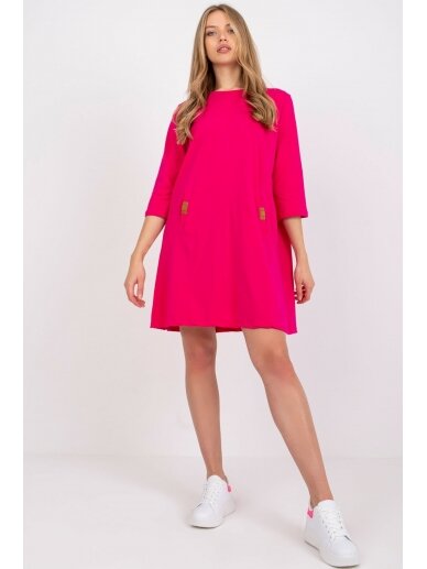 Rožinės spalvos suknelė MOD1327 1