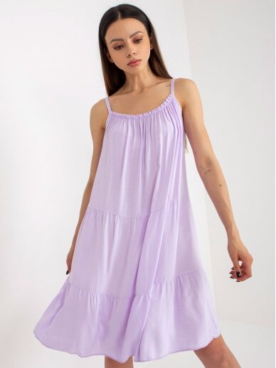 Šviesiai violetinės spalvos suknelė MOD2317