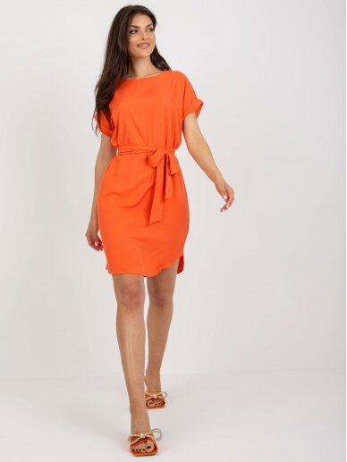 Oranžinės spalvos suknelė MOD1891 2