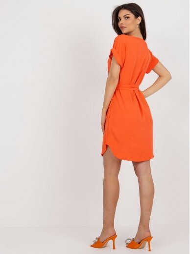 Oranžinės spalvos suknelė MOD1891 4