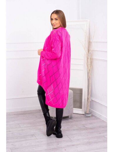 Šviesiai rožinės spalvos megztinis kardiganas MOD735 1