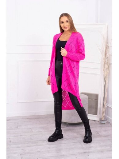 Šviesiai rožinės spalvos megztinis kardiganas MOD735 2