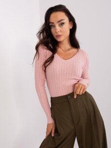 Šviesiai rožinės spalvos megztinis MGZ0251