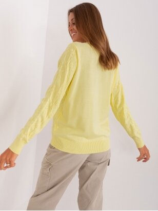Šviesiai geltonas megztinis MOD2387