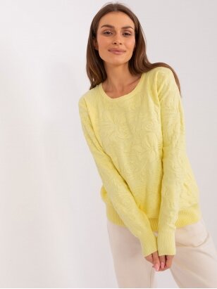 Šviesiai geltonas megztinis MOD2388