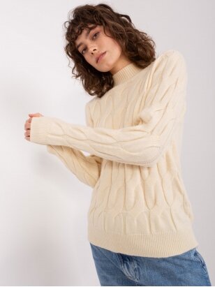 Nebalintos drobės spalvos megztinis MGZ0047