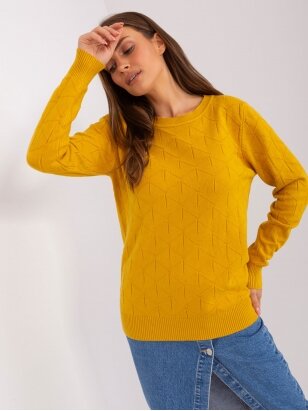 Tamsiai geltonos spalvos megztinis MGZ0053
