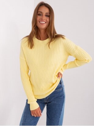 Šviesiai geltonas megztinis MOD2389