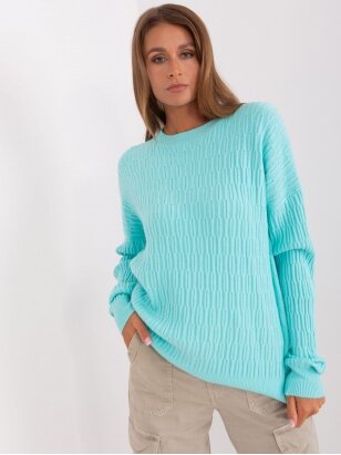 Mėtinės spalvos megztinis MOD2389