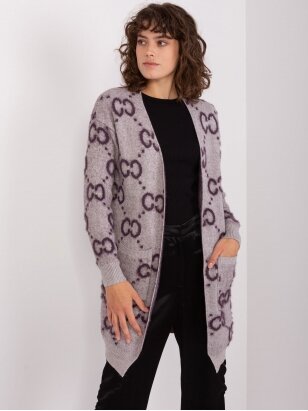 Tamsiai violetinės spalvos megztinis MGZ0058