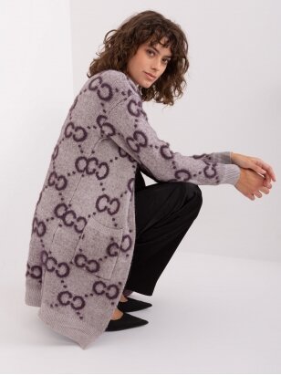 Tamsiai violetinės spalvos megztinis MGZ0058
