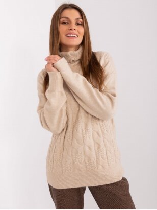 Smėlinės spalvos megztinis MGZ0057