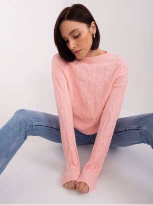 Šviesiai rožinės spalvos megztinis MGZ0056