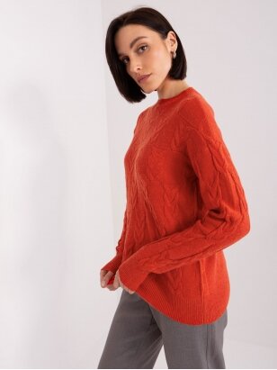 Tamsiai oranžinės spalvos megztinis MGZ0056