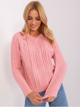 Šviesiai rožinės spalvos megztinis MGZ0064