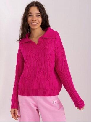 Rožinės spalvos megztinis MOD2432