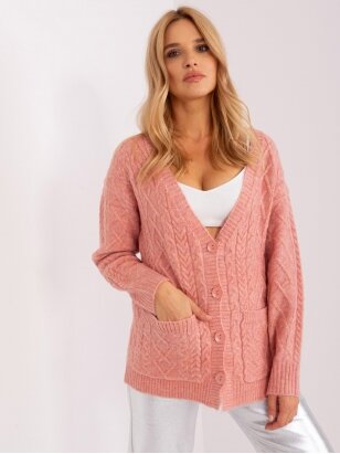 Šviesiai rožinės spalvos megztinis MGZ0070