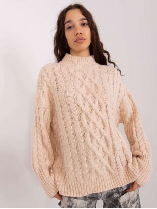 Šviesiai smėlinės spalvos megztinis MGZ0071