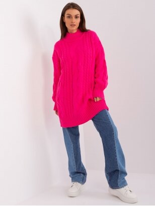 Neoninės rožinės spalvos megztinis MGZ0073