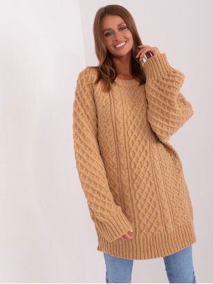 Šviesiai rudos spalvos megztinis MGZ0074