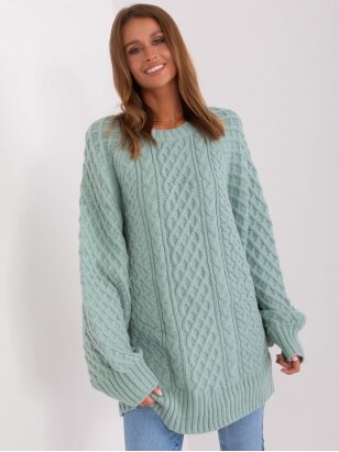 Mėtinės spalvos megztinis MGZ0074
