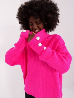 Neoninės rožinės spalvos megztinis MGZ0082