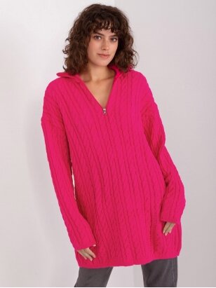 Neoninės rožinės spalvos megztinis MGZ0087
