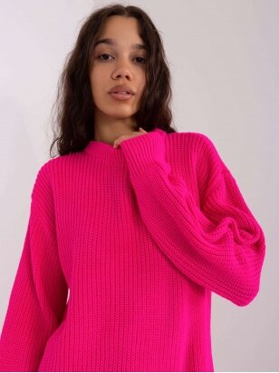 Neoninės rožinės spalvos megztinis MOD2431