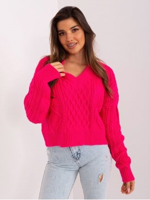 Rožinės spalvos megztinis MGZ0092