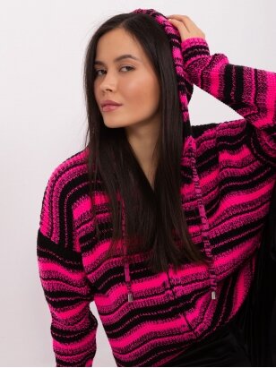 Juodos ir rožinės spalvos megztinis MGZ0098