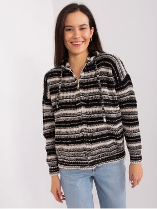 Juodos ir smėlinės spalvos megztinis MGZ0098