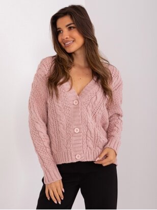 Šviesiai rožinės spalvos megztinis MGZ0104