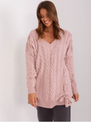 Šviesiai rožinės spalvos megztinis MGZ0108