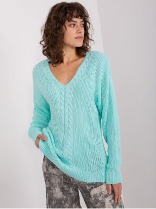 Mėtinės spalvos megztinis MGZ0109