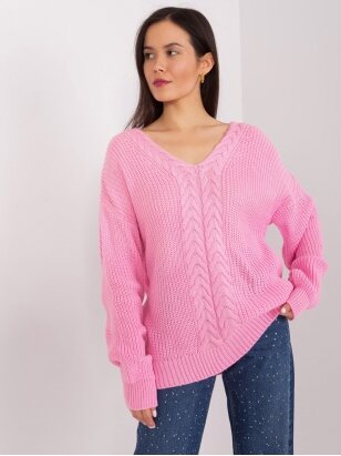 Rožinės spalvos megztinis MGZ0109