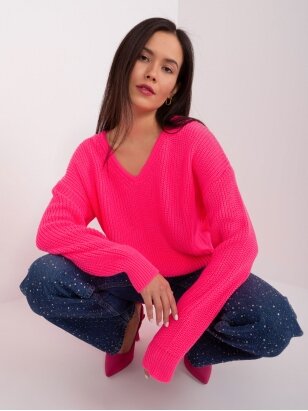 Neoninės rožinės spalvos megztinis MGZ0110