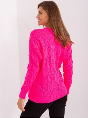 Neoninės rožinės spalvos megztinis MGZ0112