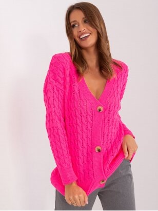 Neoninės rožinės spalvos megztinis MGZ0113