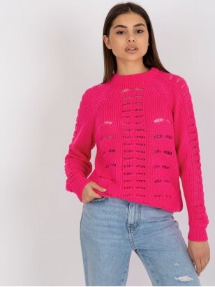 Neoninės rožinės spalvos megztinis MGZ0122
