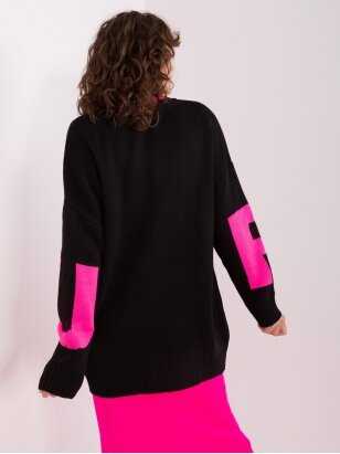 Juodos ir rožinės spalvos megztinis MGZ0123