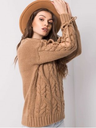 Šviesiai rudos spalvos megztinis MGZ0131