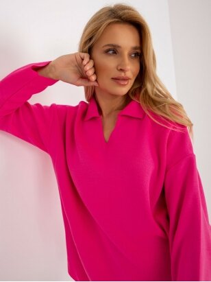 Neoninės rožinės spalvos megztinis MOD2166