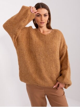 Šviesiai rudos spalvos megztinis MOD1985