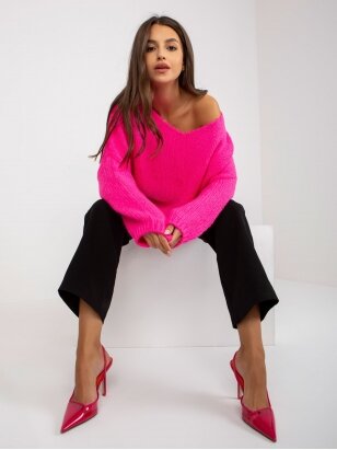Neoninės rožinės spalvos megztinis MOD1985