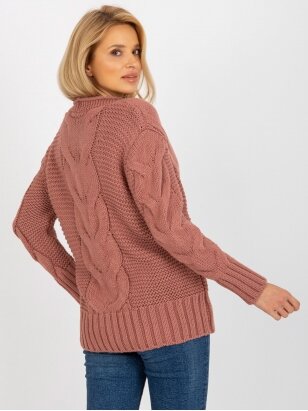 Tamsiai rožinės spalvos megztinis MOD1364