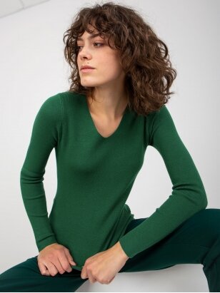 Tamsiai žalios spalvos megztinis MGZ0236