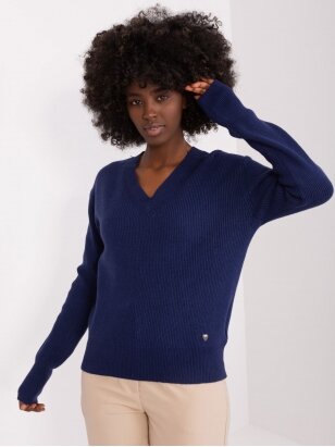 Tamsiai mėlynos spalvos megztinis MGZ0275