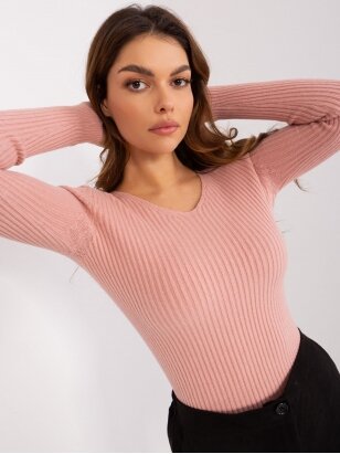 Šviesiai rožinės spalvos megztinis MGZ0281