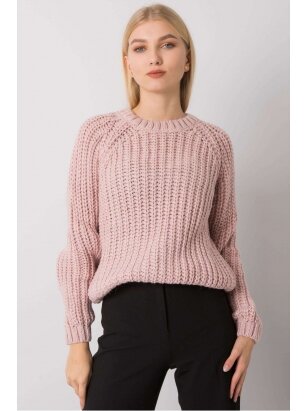Šviesiai rožinės spalvos megztinis MOD1513